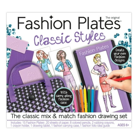 Fashion Plates Classic Styles — Mix-and-Match Drawing Set — Make 100s of Fabulous Fashion Designs — Ages 6 