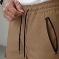 thumbnail image 6 of Axiiglly Cargo Shorts for Men Drawstring Elastic Waist Zipper Pockets Below Knee Twill Chino Hiking Shorts, S-2XL, 6 of 7