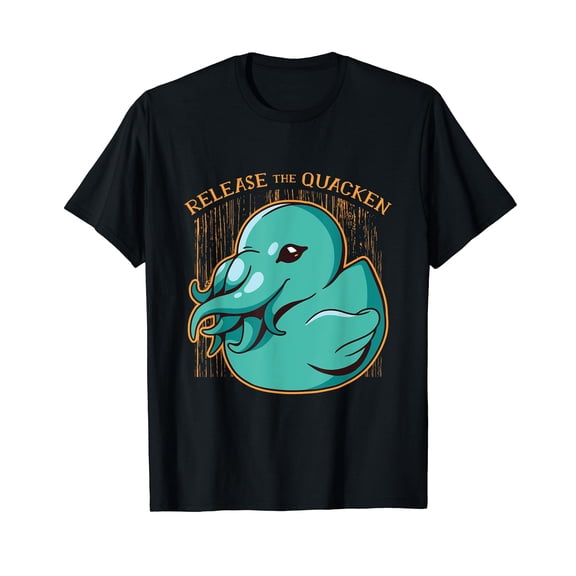 Funny rubber duck Cthulhu kraken squid octopus design T-Shirt