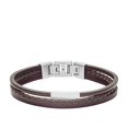 thumbnail image 1 of Pulsera Fossil de cuero marrón ajustable para hombre JF03323040, 1 of 4