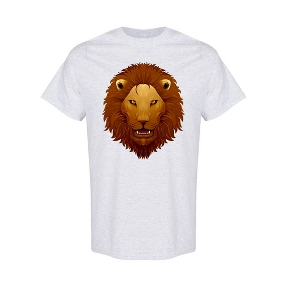 Big Lion Head Graphic T-Shirt Men -Image by Shutterstock, Male XX-Large