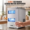 thumbnail image 3 of SENIX 2-in-1 Nugget Ice Maker Countertop with Cold Water Dispenser – Low Noise, 33 lbs Daily Output, 5-Min Self-Cleaning, Chewable Crushed Ice, 3 of 12