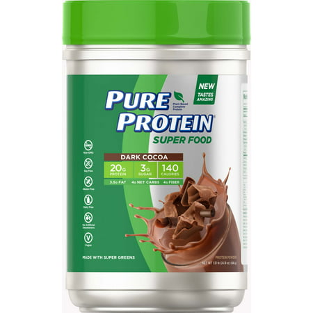 Pure Protein® Super Food Plant-Based Protein Powder, Dark Cocoa, 1.51