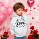 thumbnail image 5 of Sudadera con capucha y estampado de corazón de San Valentín, sudadera de manga larga para niños y niñas, chaqueta para niñas de talla mediana y grande., 5 of 7
