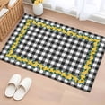 thumbnail image 3 of Summer Lemon Front Door Rugs 2x3 ft Floral Leaf Black White Buffalo Plaid Small Rug for Entryway Non Slip Washable Bathroom Door Mat Absorbent Floor Mat for Indoor Entrance, 3 of 9