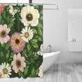 thumbnail image 2 of Coolnut Flowers Anemone Butterflies Shower Curtain Bathroom Decor Watercolor Shower Curtain Sets Fabric Cloth Bathroom Curtains with Hooks 60x72 Inch, 2 of 6