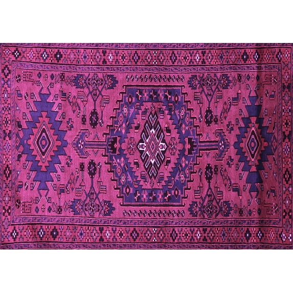 Ahgly Company Indoor Rectangle Persian Purple Traditional Area Rugs, 7' x 10'