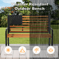 thumbnail image 6 of TPHORK 50" Outdoor Garden Bench Patio Park Bench for 2-3 Persons Metal Wooden Garden Patio Porch Chair W/Armrest, 6 of 10