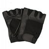 Weight Lifting Leather Padded Training Gym Exercise Cycling Wheelchair Gloves Black W-1052 (X-Small)