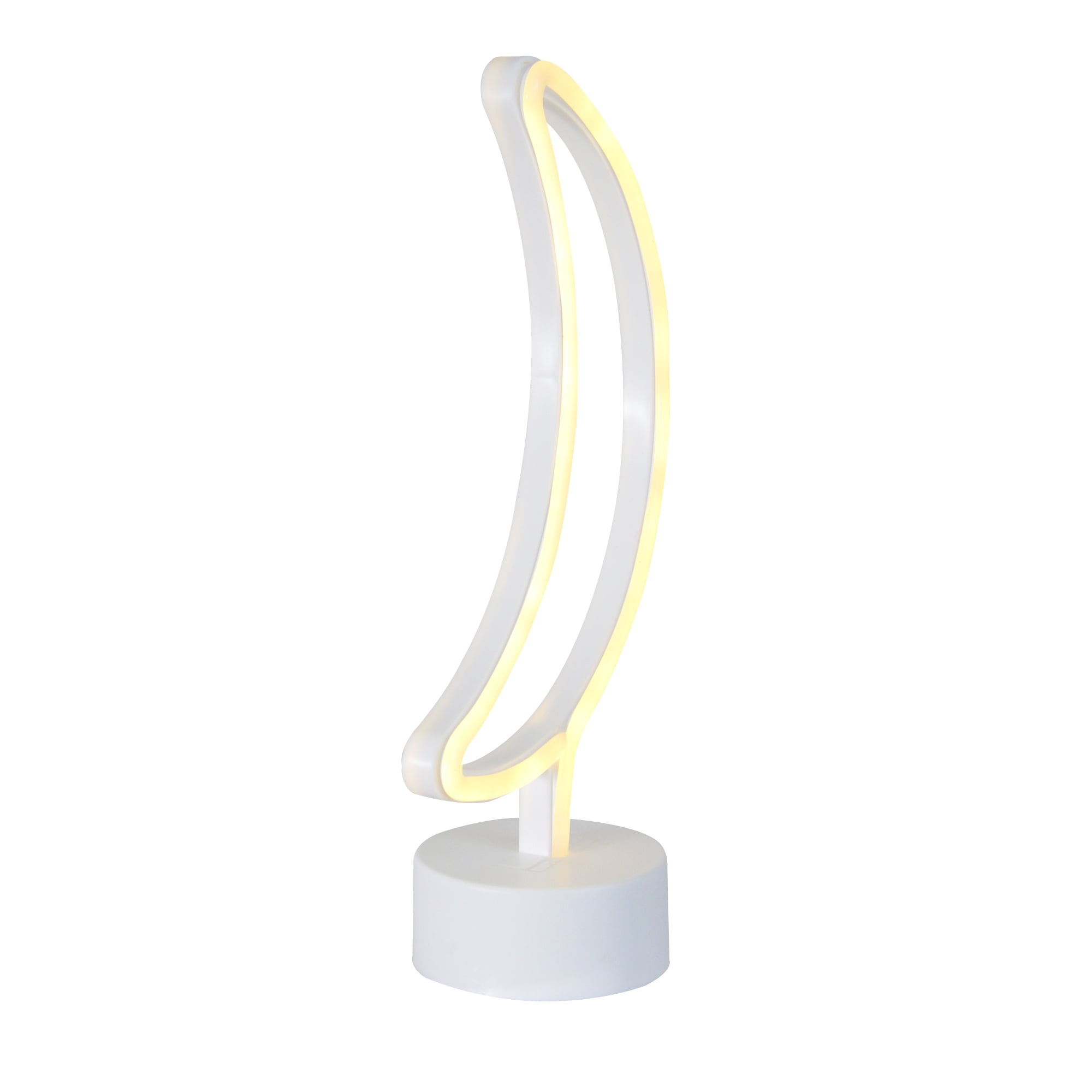 11.5" Battery Operated Neon Style LED Warm White Moon Table Light
