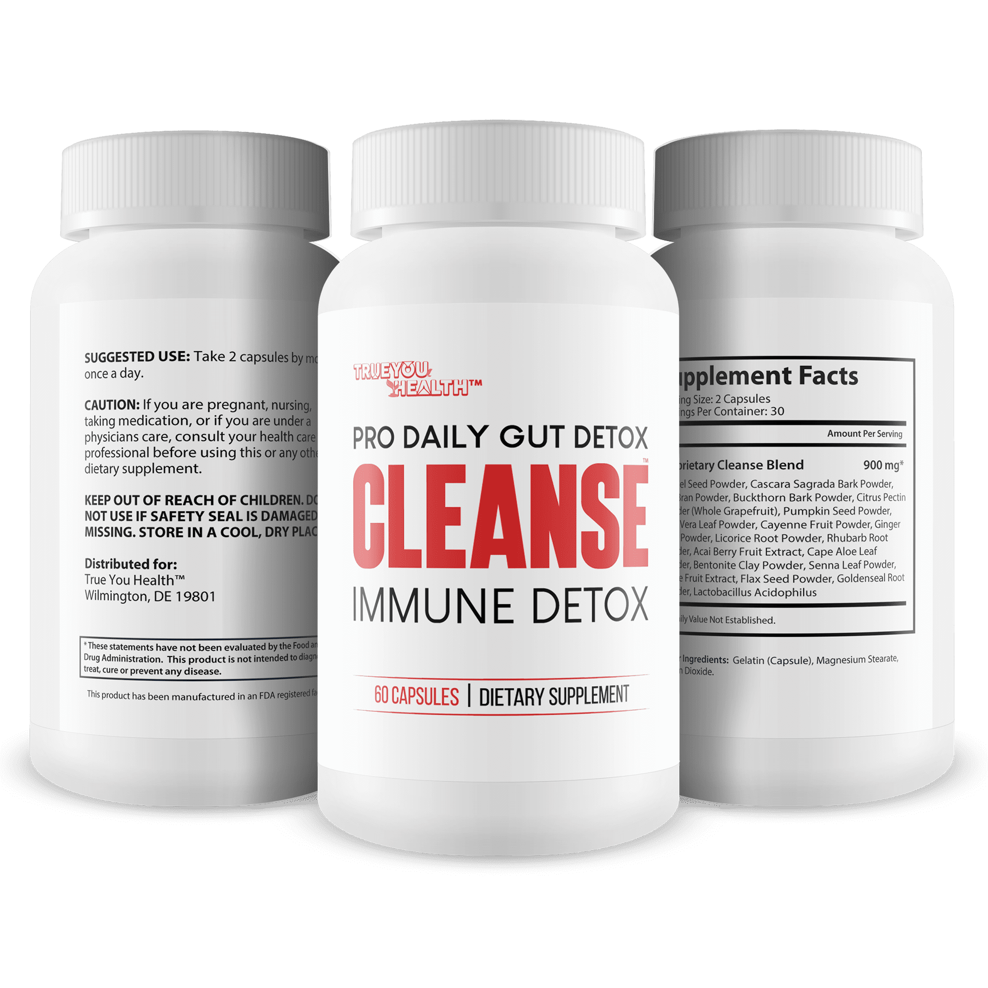 Pro Daily Gut Detox Cleanse Immune Detox - Detox Cleanse with Probiotics - Promote Reduced Bloating for Healthy Appearance - Naturally Aid Digestion & Gut Health - Acai Berry Cleanse Immune Support