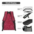 thumbnail image 4 of Yiaed Red Glitter Print School Backpack College Backpack Daypacks for Students High School Spacious and Durable Daypack for Work and Travel-One Size, 4 of 6
