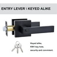 thumbnail image 2 of Levier de Porte Style Droit à Clé comme Fonction d'Entrée Poignée de Porte Extérieur Intérieur Serrure d'Entrée avec Clés Poignée de Porte en Nickel Satiné pour Gaucher et Droitier, 2 of 5