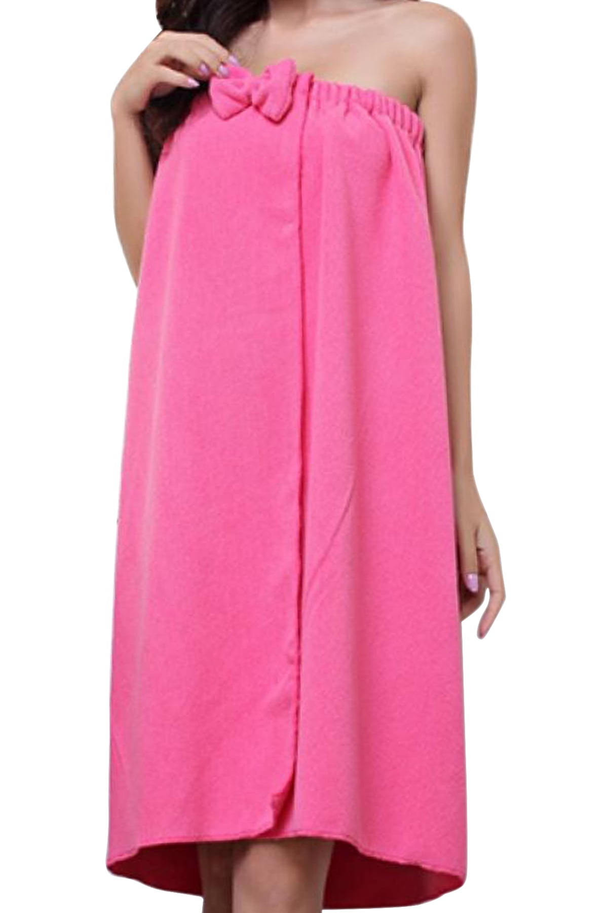 Women Body Towel Bathrobe Bow Wrap Towel Dress Microfiber for Body
