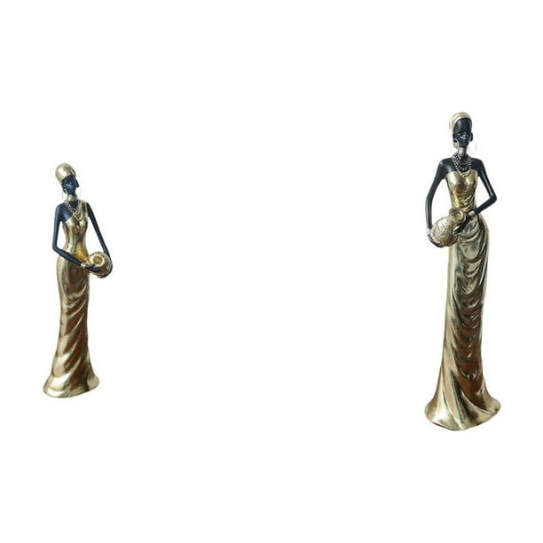 Figura de mujer africana,Estatua artesanal de una dama tribal africana,hecha a mano,para cafetería.,Figura femenina artesanal de resina africana,Figura de escritorio,Figuras africanas de