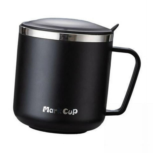 2x304 Tazas De Café De Acero Inoxidable Taza Para Beber Taza De Agua Sellada De 400 Ml Para El Hogar Negro
