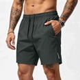 thumbnail image 2 of Hearthz Quick Dry Shorts for Men Elastic Waist Drawstring Mens Fishing Shorts Summer Beach Vacation Mens Workout Shorts Gray XL, 2 of 5