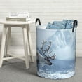 thumbnail image 6 of Daiia Winter Reindeer In Snowy Mountains Round Laundry Basket with Handles Thickened Waterproof Circular hamper,Dirty Clothes Storage Basket for Bedroom,Bathroom,College Dorm-Small, 6 of 6