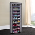 thumbnail image 1 of 10 Niveles Zapatero Portátil Ktaxon con Tapa a Prueba de Polvo, Organizador de Almacenamiento para 27 Pares de Zapatos, Ideal para Armario, Entrada o Dormitorio (Acabado Gris), 1 of 11