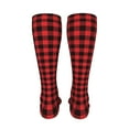 thumbnail image 6 of Kdxio Buffalo Plaid Red Black Funny Silky Novelty Funky Long Knee High Socks Soft 3D Print Cosplay Crazy Stockings for Men Women, 6 of 8