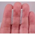 thumbnail image 4 of "Woman Huggie Hoop Earrings 2Ct Round Cut Diamond 14K White Gold Plated", 4 of 4