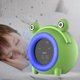 thumbnail image 1 of Reloj despertador creativo con forma de rana de dibujos animados para niños, reloj despertador para entrenar el sueño con luz nocturna, fuente de alimentación USB, reloj despertador inteligente LCD, 1 of 3