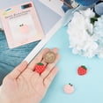 thumbnail image 3 of 4Pcs Peach Strawberry Thumb Grips Fruit Soft Silicon Joystick Button Caps Analog Joy Stick Cover Compatible with Switch OLED Lite Console for NS Controller Red Pink, 3 of 9