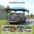 thumbnail image 3 of JINSEED 10 x 16ft Metal Carport with Heavy Duty Metal Frame & Pitched-Roof Polycarbonate Panel Canopy, Multi-Purpose Shelter for Car, Truck, SUV, Tractor, and Boat,Gray, 3 of 6