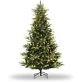 thumbnail image 2 of Kojooin 7.5 ft Pre-Lit Spruce Artificial Christmas Tree with Warm White Lights and Fire-Resistant Branch Tips, 2 of 7