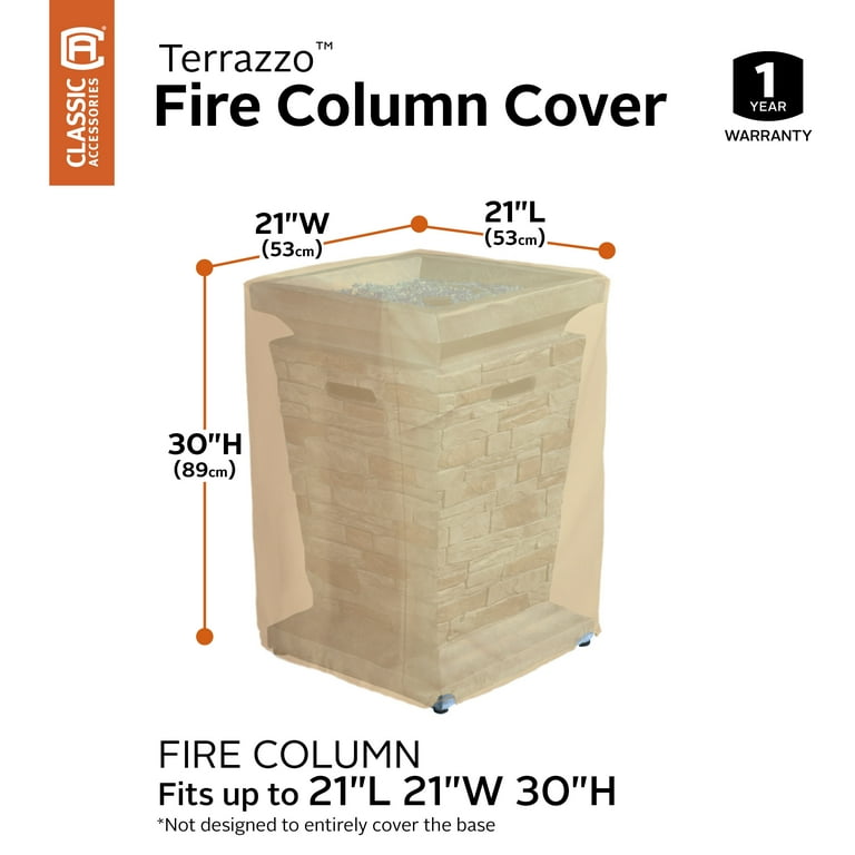 Classic Accessories Terrazzo Water-Resistant 21 Inch Fire Column Cover Classic Accessories Terrazzo Water-Resistant 21 Inch Fire Column Cover