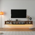 thumbnail image 4 of FloatiCasa 47-Inch High Gloss Floating TV Stand Wall Mounted TV Shelf for TVs up to 50" Entertainment Center with Storage(Walnut), 4 of 15