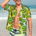 thumbnail image 7 of Kll Men'S Hawaiian Shirt Short Sleeve Button Down Beach Shirts-Watercolor Kiwi Fruits Summer, 7 of 7