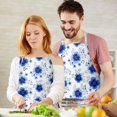 thumbnail image 3 of Pioneer Flower Floral Print Pattern Apron for Women and Men, Cotton Linen Waterproof with Pockets, Adjustable, 33x27 Inch for Kitchen, Gardening, BBQ, Salon, 3 of 6