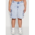 thumbnail image 4 of Womens Plus Size WAX Mineral Wash Cargo Jorts, 4 of 5