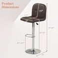 thumbnail image 3 of Gymax Swivel Bar Stools Set of 2 w/ Backrests Footrests & Metal Base for Kitchen Brown & Sliver, 3 of 8