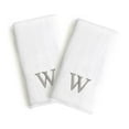 thumbnail image 4 of Authentic Hotel and Spa  2-piece White Turkish Cotton Hand Towels with Grey Block Monogrammed Initial White/A, 4 of 5