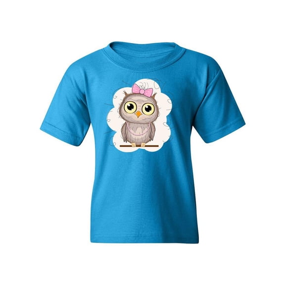 Owl With A Bow T-Shirt Juniors -Image by Shutterstock,  Small