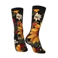 thumbnail image 5 of Uemuo Sunflower Floral Butterfly Pattern Women's Crew Socks, Soft Durable Breathable Moisture-Wicking with Odor Control Cotton socks, 5 of 9