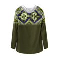 thumbnail image 4 of WTOBBY Men's Printed Cotton Linen Hooded Long Sleeve Shirt with Gradient Design for Spring and Summer Casual Daily Wear Lightweight and Breathable Pullover Top ,Dark Green M, 4 of 5