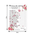 thumbnail image 3 of Floral Roses Who Knows The Couple Best, Wedding, Bridal Shower, Bachelorette or Engagement Party Game, Couples Guessing Play Pack of 50 Cards 5”x7” Made in USA, 3 of 6