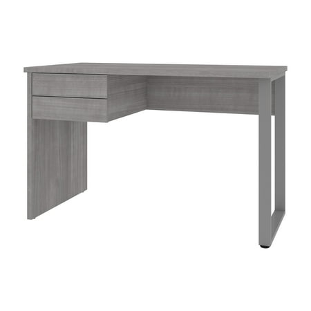 UPC: 0063753066730 | Bestar Solay 48W Small Table Desk with U-Shaped Metal Leg Platinum Gray