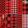 Christmas Red Black Buffalo Plaid Tissue Paper, Assorted Designs, 150 Sheets, Ideal for Gift Wrapping and Decoration, Various Uses