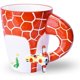 thumbnail image 2 of Taza de café de cerámica con animales lindos pintados a mano en 3D (giraf HRP), 2 of 5