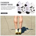 thumbnail image 2 of 4 pares de calcetines cortos con estampado de vaca, calcetines creativos con estampado de vaca, calcetines tobilleros., 2 of 7
