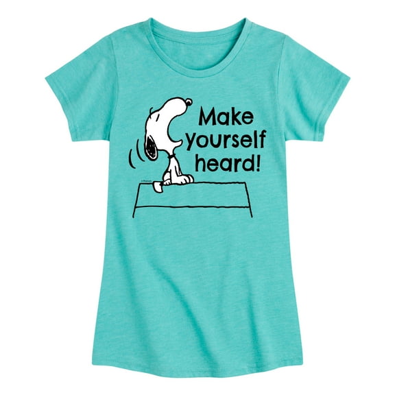 HYBRID APPAREL - Peanuts - Make Yourself Heard - Toddler & Youth Girls Short Sleeve Graphic T-Shirt