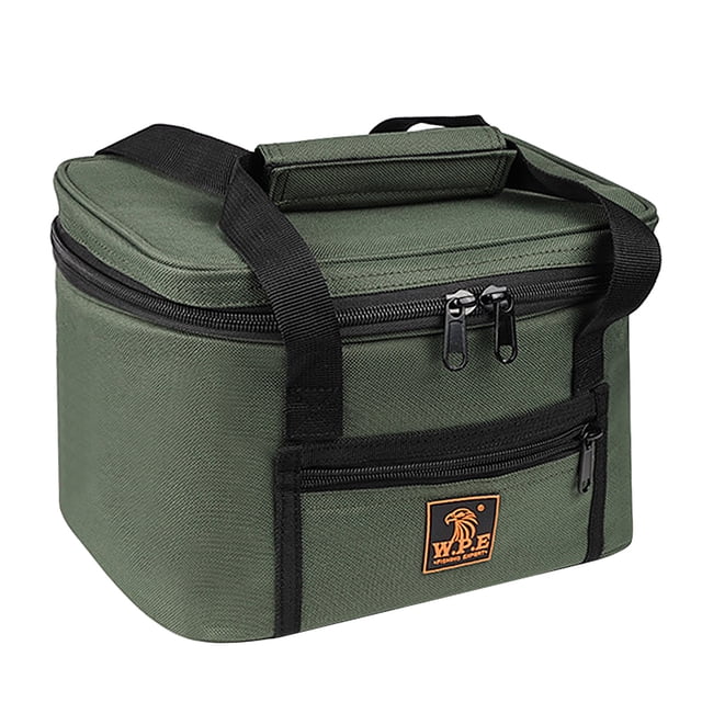 Green Fishing Cooler Bag with 600D Oxford Cloth & Aluminum Foil, Portable Handheld Design, Small Size (24x17x18cm/9.4x6.7x7.1in), Lightweight 490g/1.1lb - Ideal for Outdoor Angling Storage
