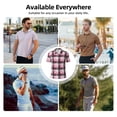 thumbnail image 5 of Uemuo Heart Plaid for Men’s Golf Shirt – Premium Pique Cotton Polo, Soft & Breathable Casual Short Sleeve Shirt, Comfortable Activewear for Sports & Leisure-Large, 5 of 6