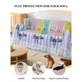 thumbnail image 4 of Easter Purple Striped Couch Cover, Spring Colorful Bunny Polka Dot Sofa Cover Blanket for Loveseat Couches, Sectional Sofa Slipcover Furniture Protector for Living Room Bedroom 71''x118'', 4 of 9