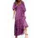 thumbnail image 1 of Vestido maxi casual de verano para mujer Vestido bohemio floral con cuello en V Manga corta Vestido de playa con gradas Vestido largo con columpio Fridja  qw7064, 1 of 8