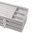 thumbnail image 4 of Transparent Acrylic Jewelry Organizer with 3 Drawers Velvet Jewelry Storage Holder Measure 9x5x4inch Gift for Women, Girls Functional Sturdy, 4 of 5